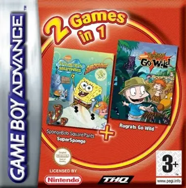 2 Games in 1 - Rugrats - Go Wild + SpongeBob SquarePants - SuperSponge