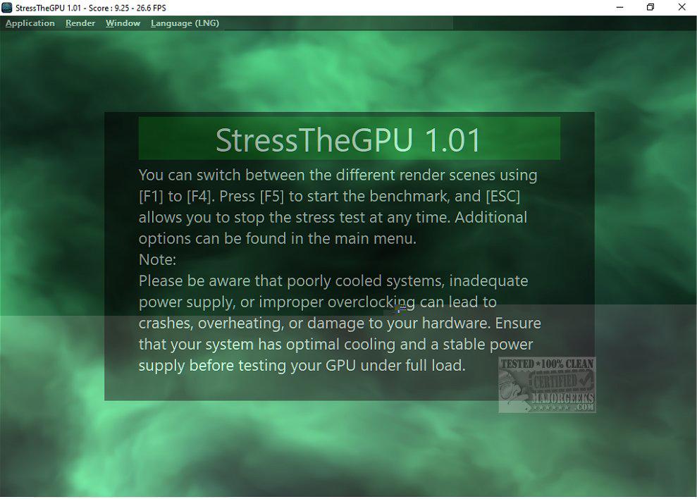 StressTheGPU 1.23: Cập nhật giúp tương thích và ổn định GPU