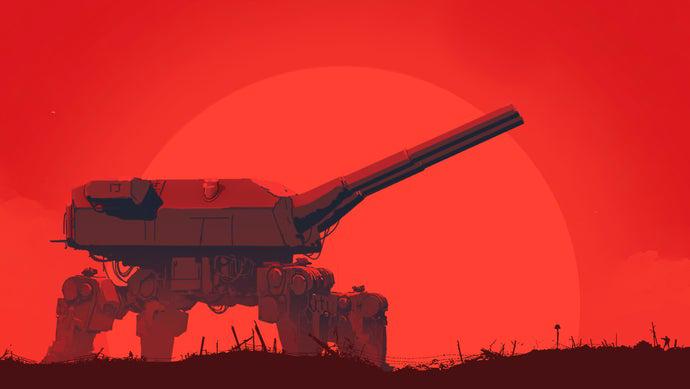 Iron Nest: Heavy Turret Simulator — Điều khiển khẩu súng bộ hành khổng lồ