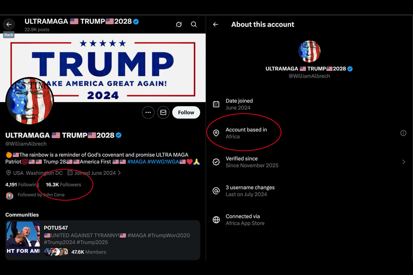 About This Account tiết lộ quy mô trol nước ngoài trên X