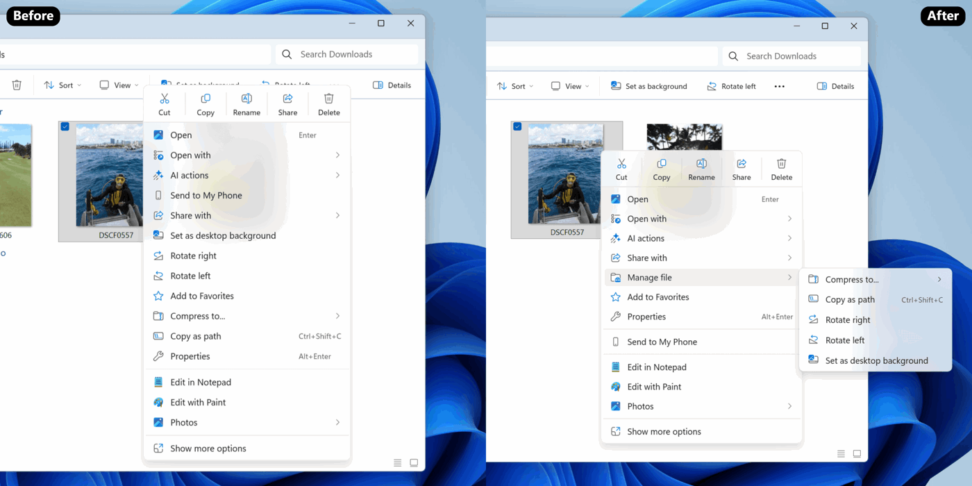 Microsoft tăng tốc và làm gọn File Explorer trên Windows 11