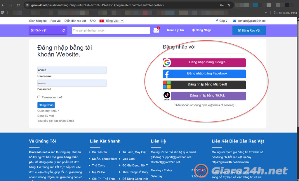 login at giare24h.net