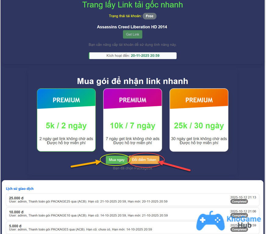 Mua gói đổi điểm download nhanh Mua gói đổi điểm download nhanh