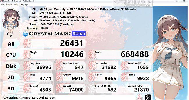 CrystalMark Retro 2.0.0 RC 2: Bản thử nghiệm đánh dấu trở lại