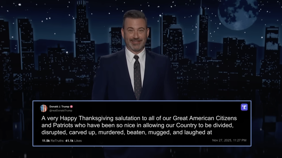 Jimmy Kimmel đáp trả phát ngôn gây tranh cãi của Trump trong Lễ Tạ ơn