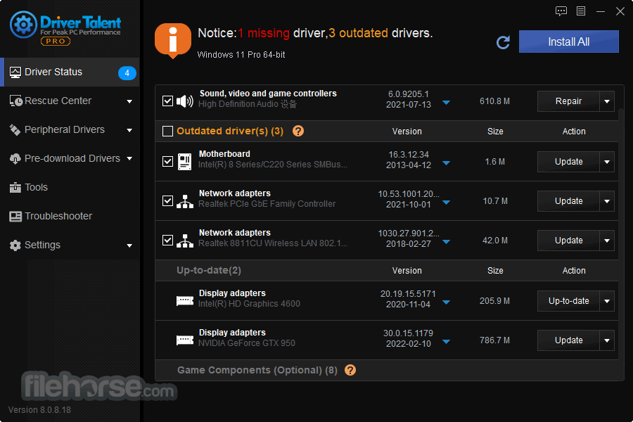 Driver Talent 10.0.33.88: Cập nhật phần mềm quản lý driver
