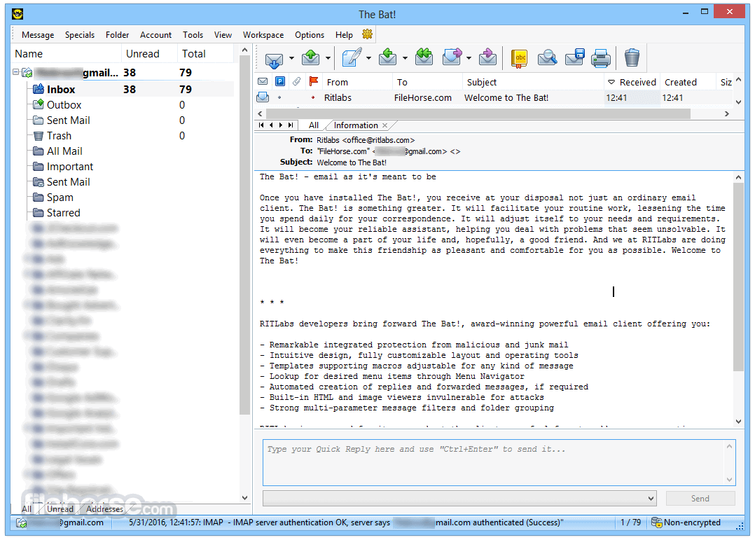 The Bat! Professional 11.5.1 (64-bit) cập nhật: cải tiến hiệu năng và ổn định