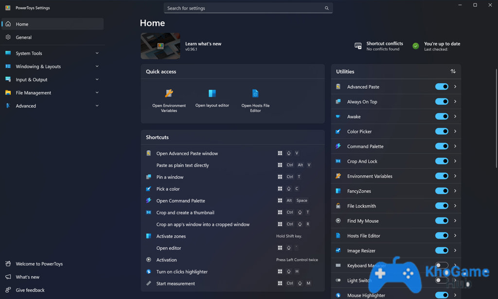 Tiện ích customize PowerToys cho windows